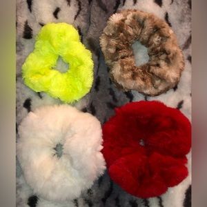 Set of Minky scrunchies never used